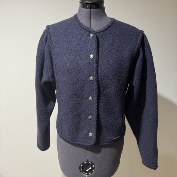 geiger Jackets & Blazers - Geiger Austria Women's 40 Navy Boiled Wool Jacket Cardigan Vintage